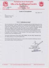 LETTER OF ACCEPTANCE.