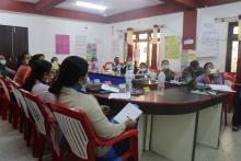 पूर्वखोला गाउँपालिकामा एक हप्ता सम्म  चल्ने  बृहत पोषण विशेष कार्यक्रम सम्बन्धी स्वास्थ्य कर्मीहरुको लागि आधारभूत क्षमता विकास कार्यक्रमको पाचौं  दिन तयार पारिएको उपचारात्मक खानाबाट शिघ्र कुपोषणको उपचार (अभ्यास सहित), निर्देशन, स्थानान्तरण, प्रेषण र अनुगमन भेट (अभ्यास सहित), गर्भवती तथा सुत्केरी महिलामा हुने शिघ्र कुपोषणको व्यवस्थापन आदि विषय सम्बन्धी तालिम गरी कार्यक्रम गर्दै |