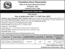 INVITATION FOR ONLINE BIDS