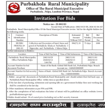 INVITATION FOR ONLINE BIDS